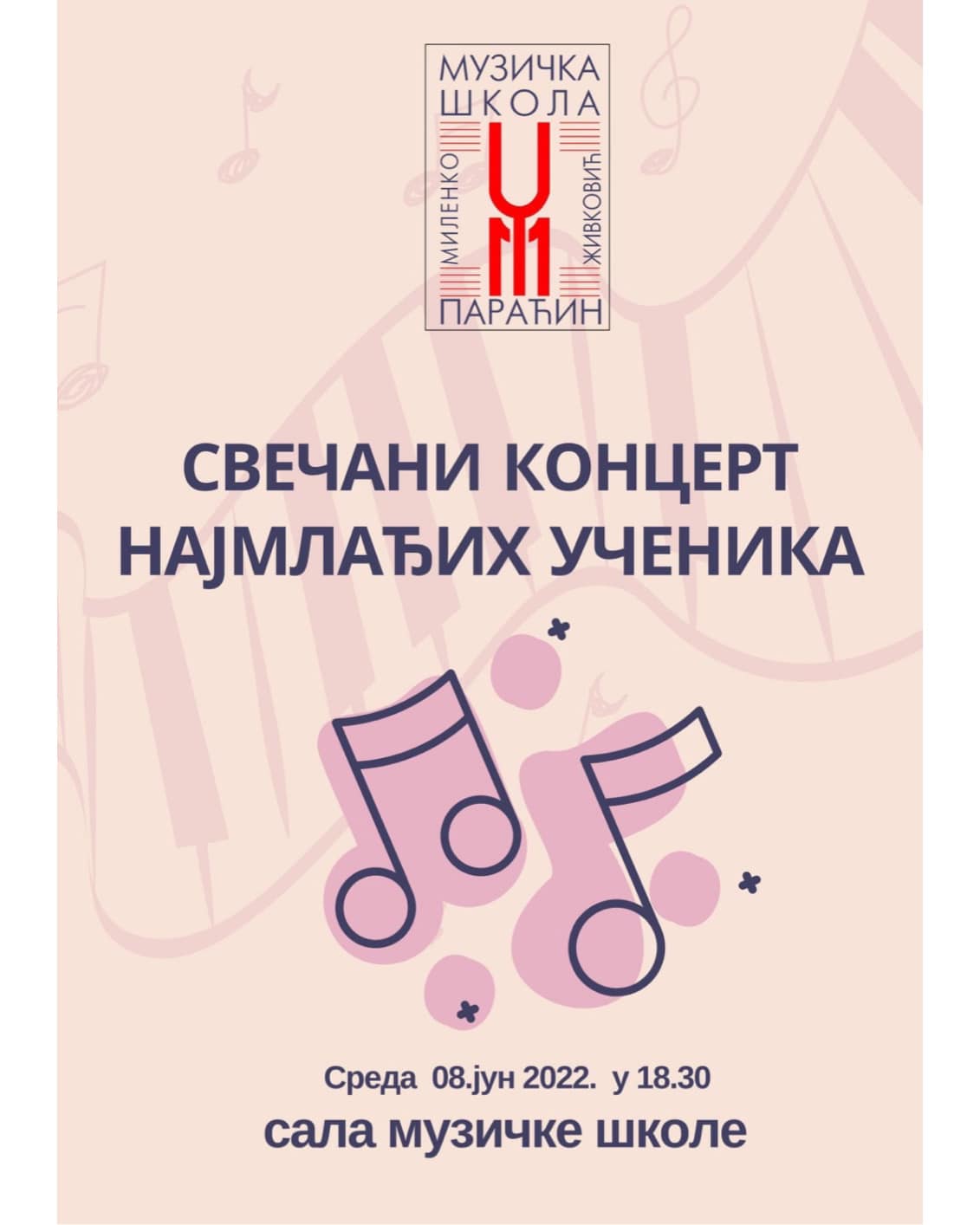 Večeras koncert najmlađih učenika Muzičke škole „Milenko Živković“