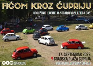 „Fićom kroz Ćupriju“ u subotu na gradskoj plaži u Ćupriji