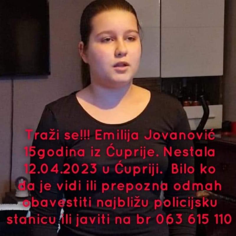 Porodica Jovanović iz Ćuprije već danima traga za nestalom Emilijom (15)