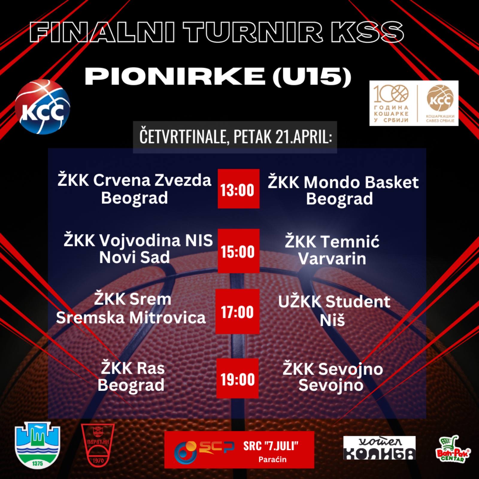 U Paraćinu za vikend Final 8 turnir najboljih ženskih pionirskih košarkaških ekipa u Srbiji