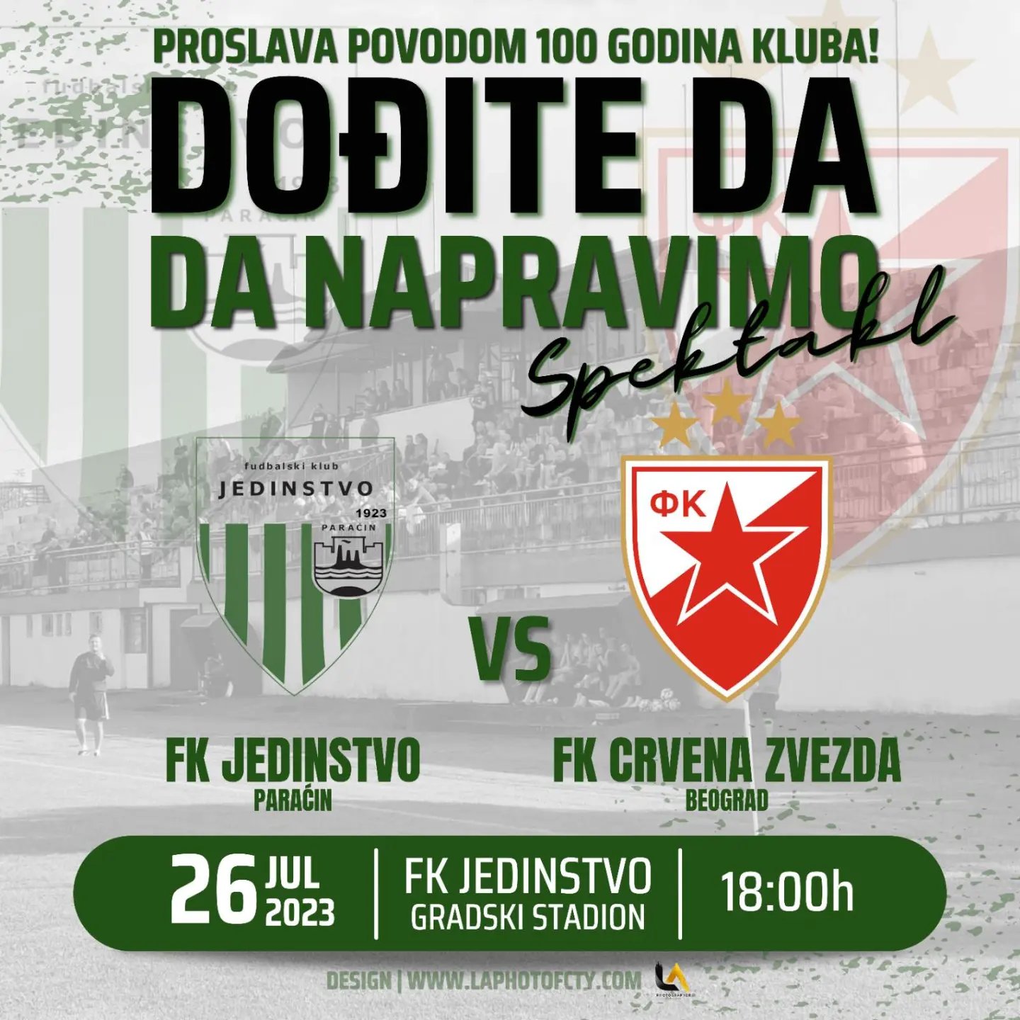Povodom obeležavanja stogodišnjice kluba Jedinstvo najavilo utakmicu sa Crvenom zvezdom