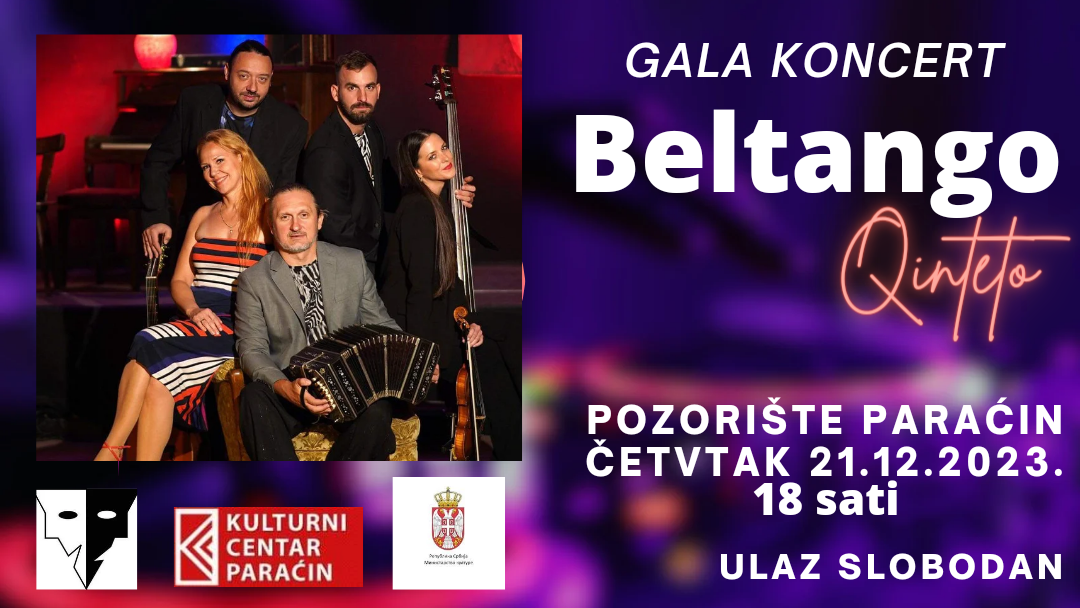 Koncert kamernog ansambla “BELTANGO Quinteto” ovog četvrtka u Paraćinu