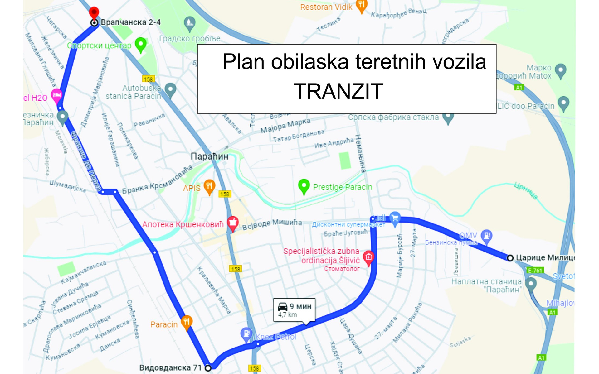 Objavljen plan obilaska za teretna i putnička vozila za vreme radova na raskrsnici u centru grada