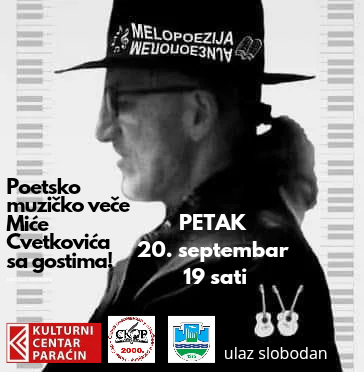 Poetsko – muzičko veče “Melopoezija” u petak u Kulturnom centru