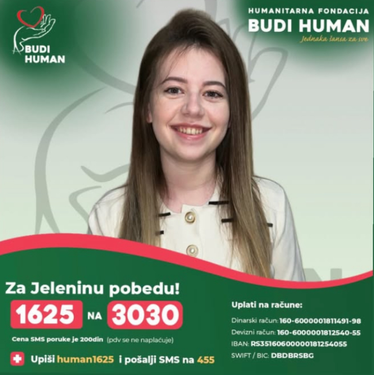 Budi human! Za pobedu Jelene iz Paraćina