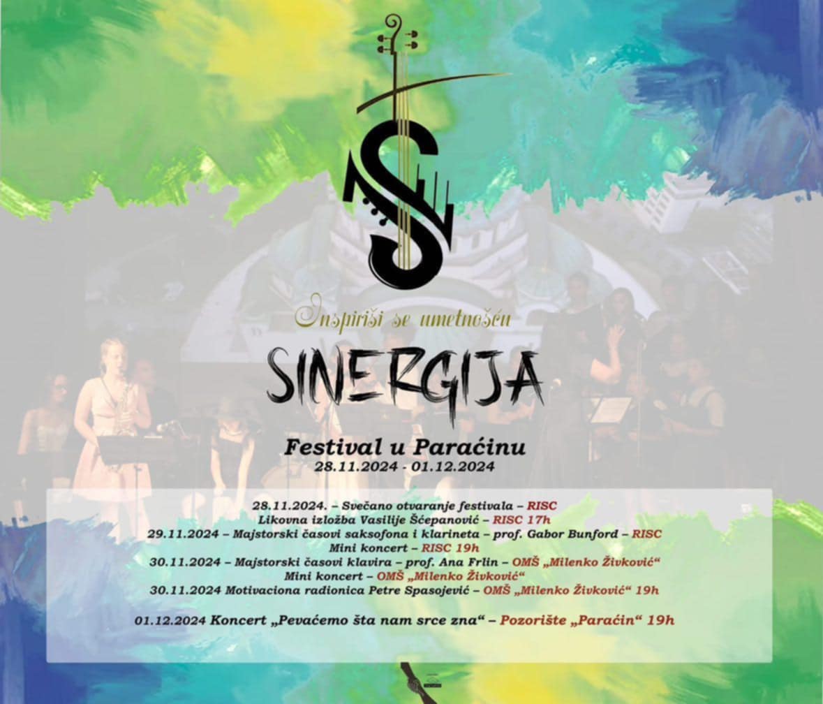 Festival “Sinergija” od 28. novembra do 1. decembra u Paraćinu